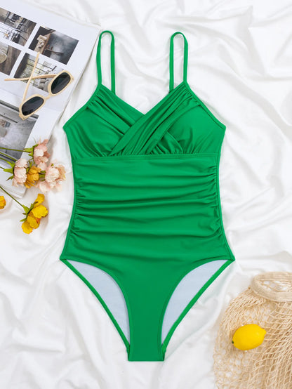 S - XXL Wrinkled One Piece Swimsuit Women Swimwear Female Monokini Swimsuits Bathing Suit Swim Beach Wear Bodysuit