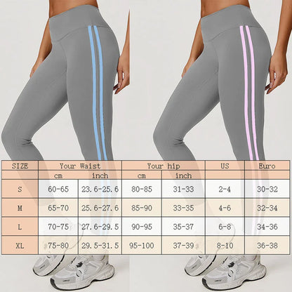 Side Lines Yoga Legging High Waisted Leggings for Women Buttery Smooth Soft Women Solid Yoga Stretchy Gym Tight Stripe