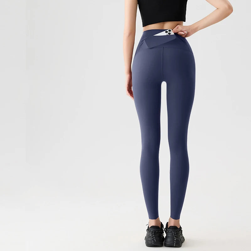 BIVIGAOS Women's High-Waisted Leggings with Back Pocket