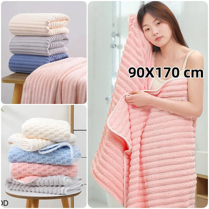 High Quality Large Size Bath Towel 90 x 170 cm Super Soft Bathroom Towel Gym Towel Sports Towel Beach Towel Super Absorbent 1pc