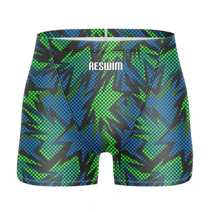 Men's Swim Jammers Swimsuit Surf Trunks Beach Tights Shorts Summer Quick Dry Lycra Surf Swimming Pants Gym Jammer Swimwear