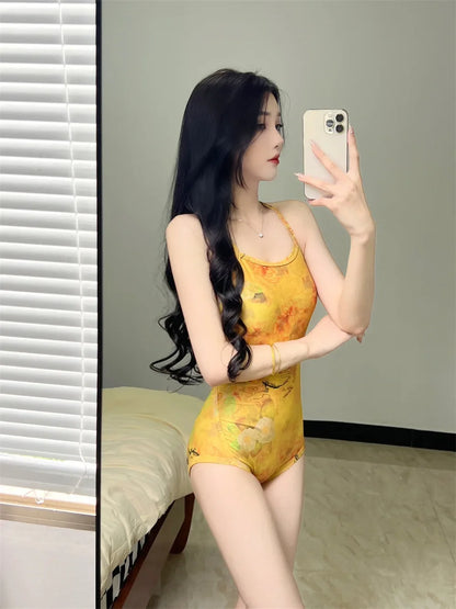 Professional Racing Swimsuit Hot Sale Of The Season Model Sensual Triangle One-Piece for Women Thermal Spa Beach Swimming Pool