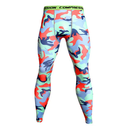 Men Leggings Skinny Long Pants Running Yoga Sports Gym Fitness Boy Training Basketball Base Layer Camouflage Trousers Quick Dry