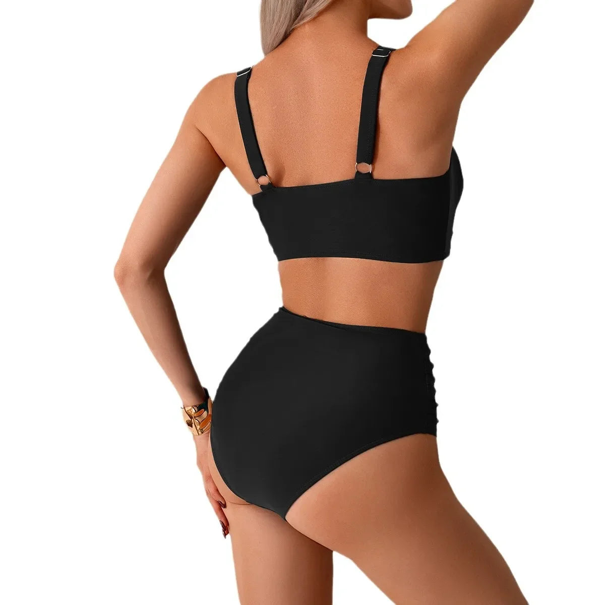 Women's Twist-Front High-Waisted Bikini Set