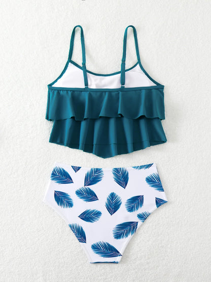 Bikinis Women Halter Brazilian Bikini Set Female Ruffle High Waist Swimsuit Print Swimwear Beach Wear Bathing Suit