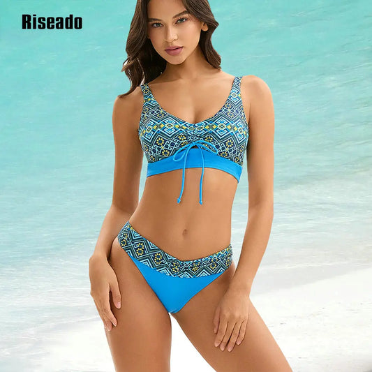 Women's Cheeky Bikini Set 2 Piece  High Cut Swimsuits Lace Up Bathing Suits Bathers