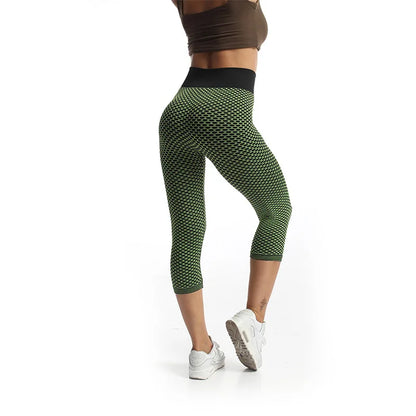 YSDNCHI Push Up Leggings Breathable Workout Capris Sport Leggins Seamless High Waist Mid-Calf Women Gym Fitness Yoga Clothing