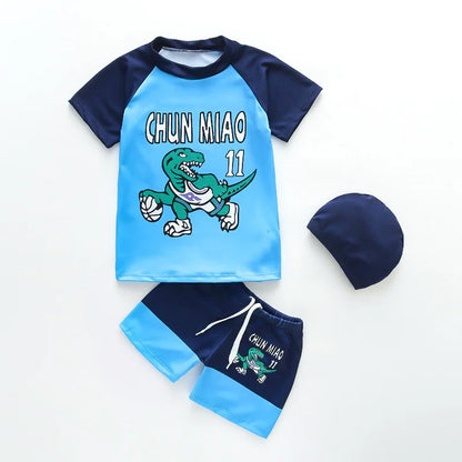 Boys Swimwear Two Pieces Swimsuits Toddler Boys Floating Suit Children Surfing Suit Kids Cartoon Beach Wear Swimming Trunks