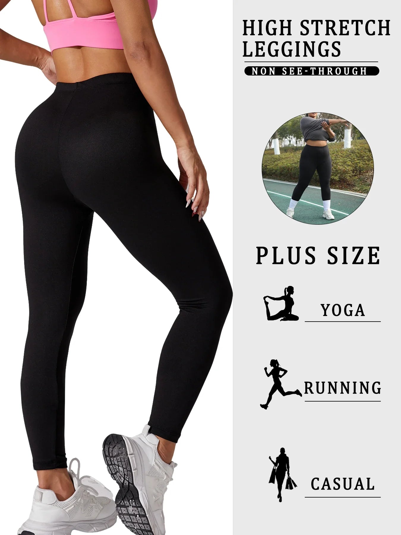 Plus Size Super Soft Sport Leggings For Women  No See Through Workout Running Yoga Athletic Leggings