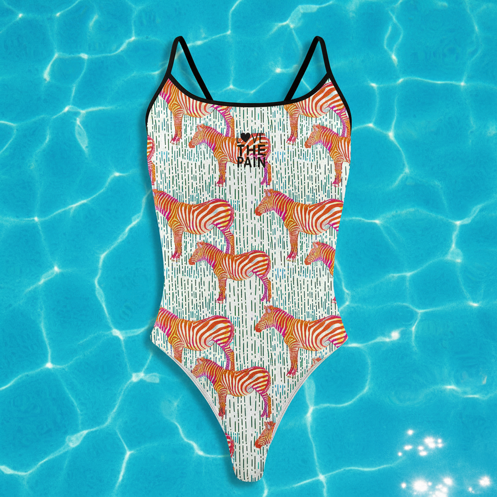 Love The Pain Women One-Piece Swimsuit Pool Bathers Squad Back Monokini Bathing Suits Beachwear Triathlon Functional Training Swimwear