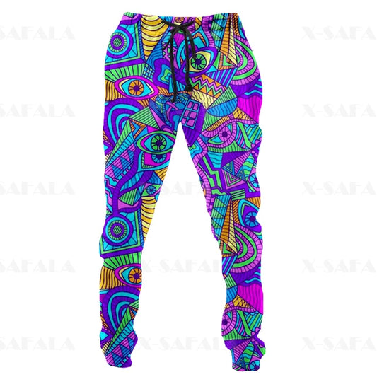 Colorful Trippy Long Baggy Pants Men Gym Sweatpants 3D Print Hippie Casual Joggers Streetwear Autumn Loose Sports Y2k Trousers