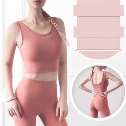 U Neck Yoga Vest Yoga Crop Bra Gym Crop Top Sports Bra Strappy Cropped Tops Workout Yoga Crop Scoop Neck Fitness Cami