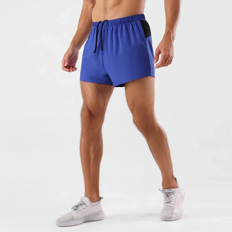 Running Shorts Men Double Deck Sports Shorts with Pockets Fitness Gym Wear Men's Workout Basketball Training Jogging Short Pants