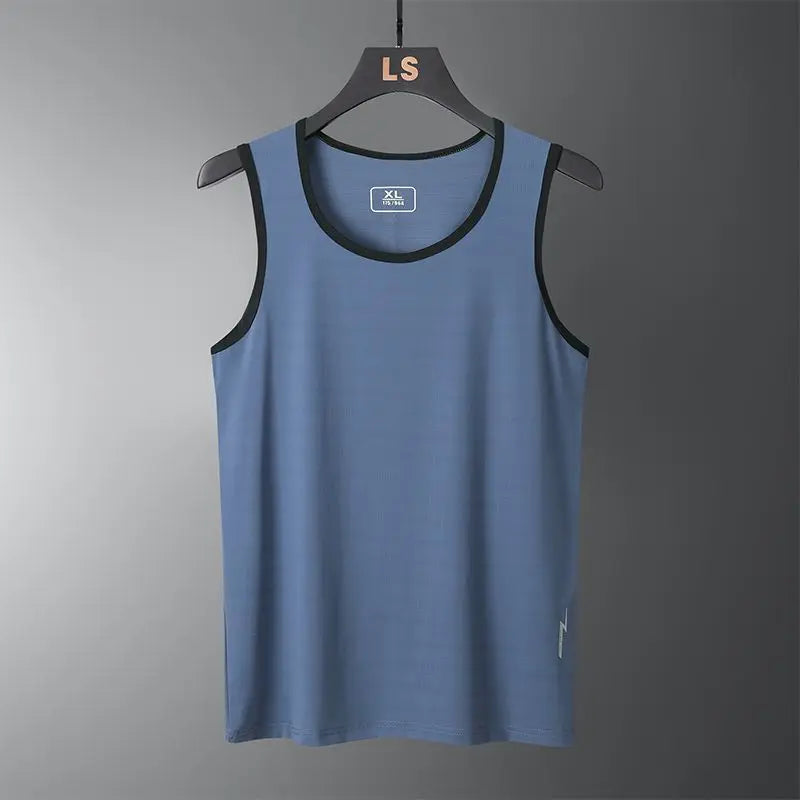 Oversized Men Basketball Gym Cool Breathable Tank Top Summer Big Size Thin Quick Dry Ice Silk Sleeveless Joggers Sports Vest 8XL
