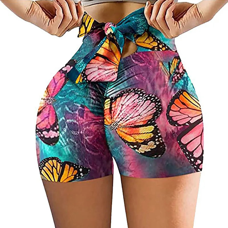 Women's Peach Hot Pants Heart Hip Tight Fitness Dance Sports Shorts