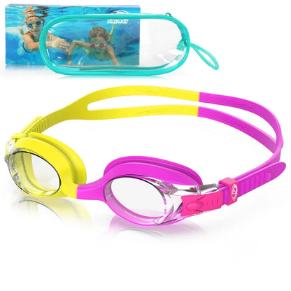 Findway Child Swimming Glasses Upgrade Waterproof Anti Fog UV  Professional Diving Swimming Glasses Eyewear Kids for Age 3-10