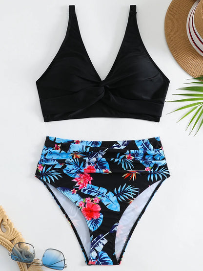Two Pieces Swimsuits Women Bikini Set Beachwear Push Up Solid Summer Bathing Suit Triangle Bikini Swimwear Low Waist