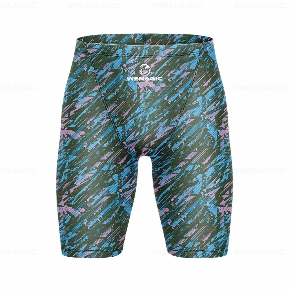 Men's Swimming Jammer Swimwear Endurance Athletic Training Swimsuit Summer Beach Swimming Trunks Diving Surf Tight Shorts