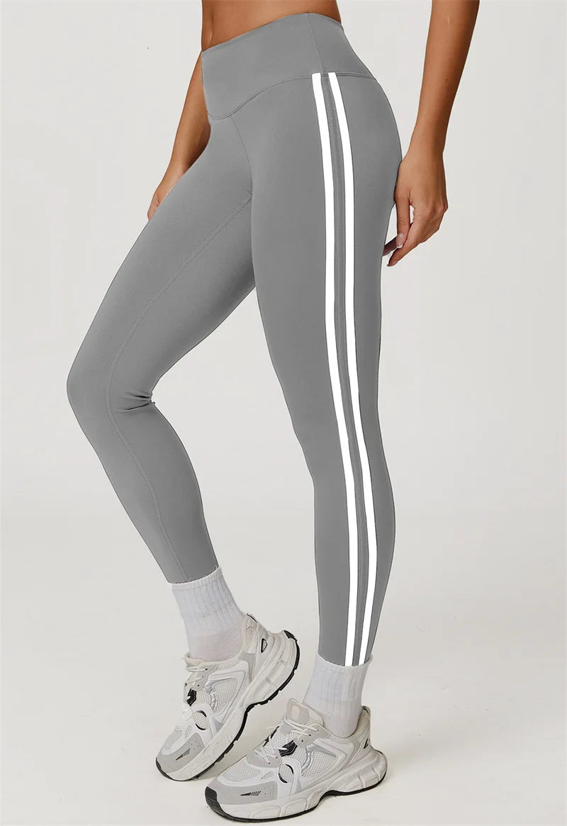 Side Lines Yoga Legging High Waisted Leggings for Women Buttery Smooth Soft Women Solid Yoga Stretchy Gym Tight Stripe