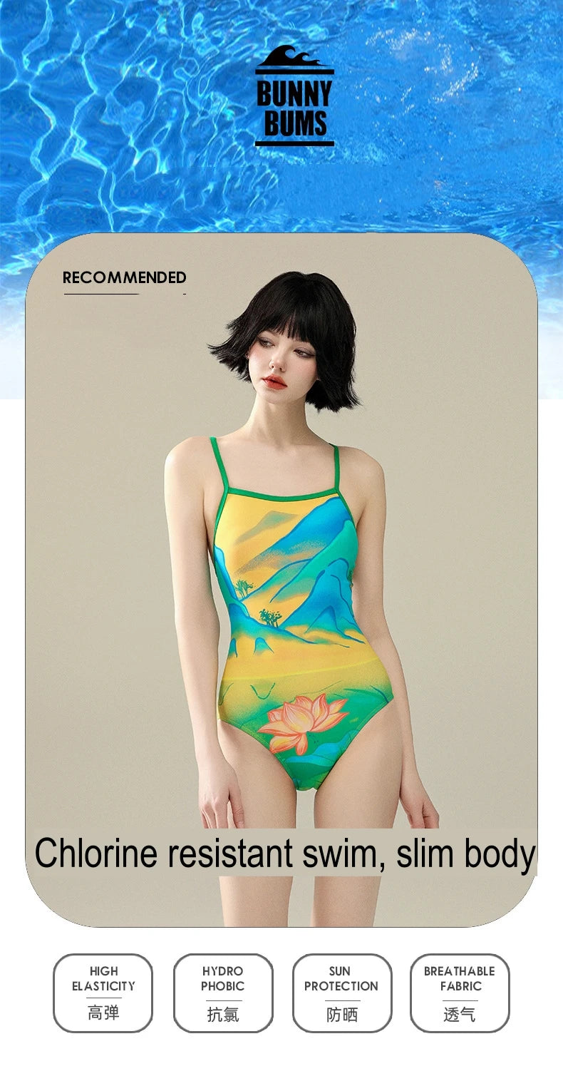 Multicolours Bunny Bum Women Swimwear One Piece Professional Swimsuits