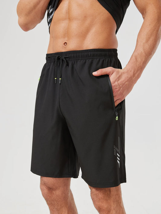 [USA Size] Men'S Beach Quick Dry Running Sports Board Black Shorts