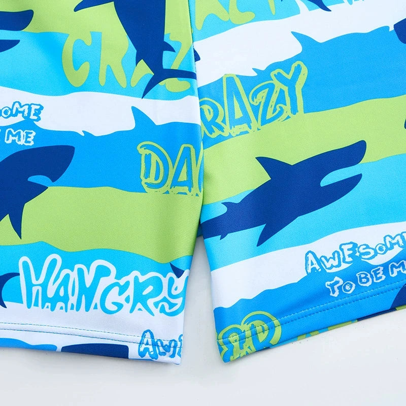Boys Swimsuit Two Pieces With Shorts Kids Swimwear Female Children's Bathers Bathing Swimming Swim Suit Summer Beachwear