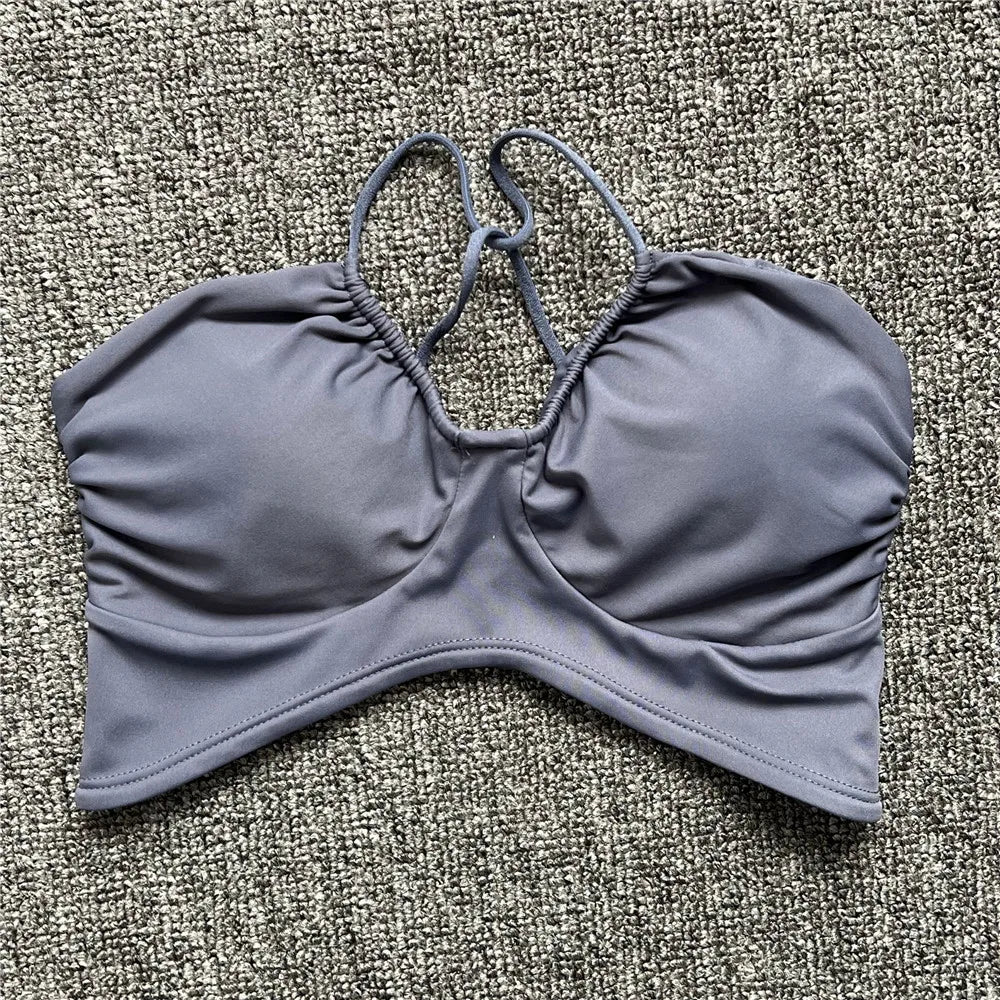 Pad Spandex Nylon Sport Bras Women Sports Bra Gym Fitness Push Up Tank Top Women Cross Yoga Ballet Dance Underwear