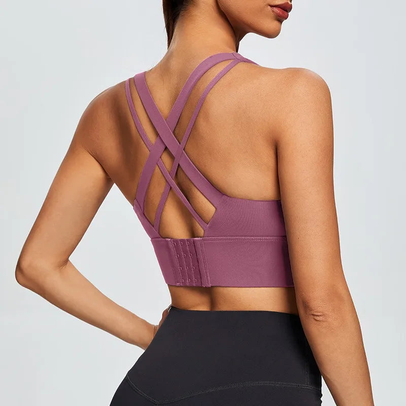 Sports Bra High Impact Sports Bras Criss Cross Back Full Support for Large Bust No Bounce Yoga Bra Bounce Control Crop