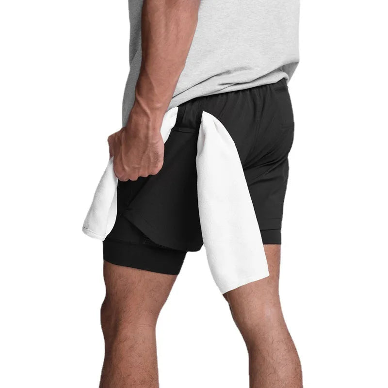 Running Shorts Male Gym Men's Shorts Crossfit 2 IN 1 Sport Shorts Homme Fitness Basketball Jogging Bodybuilding Short Pants