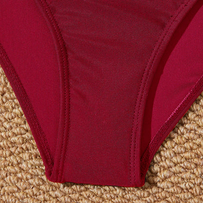 Red Slim Rush Guard Long Sleeve Surfing Swimsuit Women With Zipper Solid Swimwear Female Bathers Bathing Swimming Swim Suit XXL