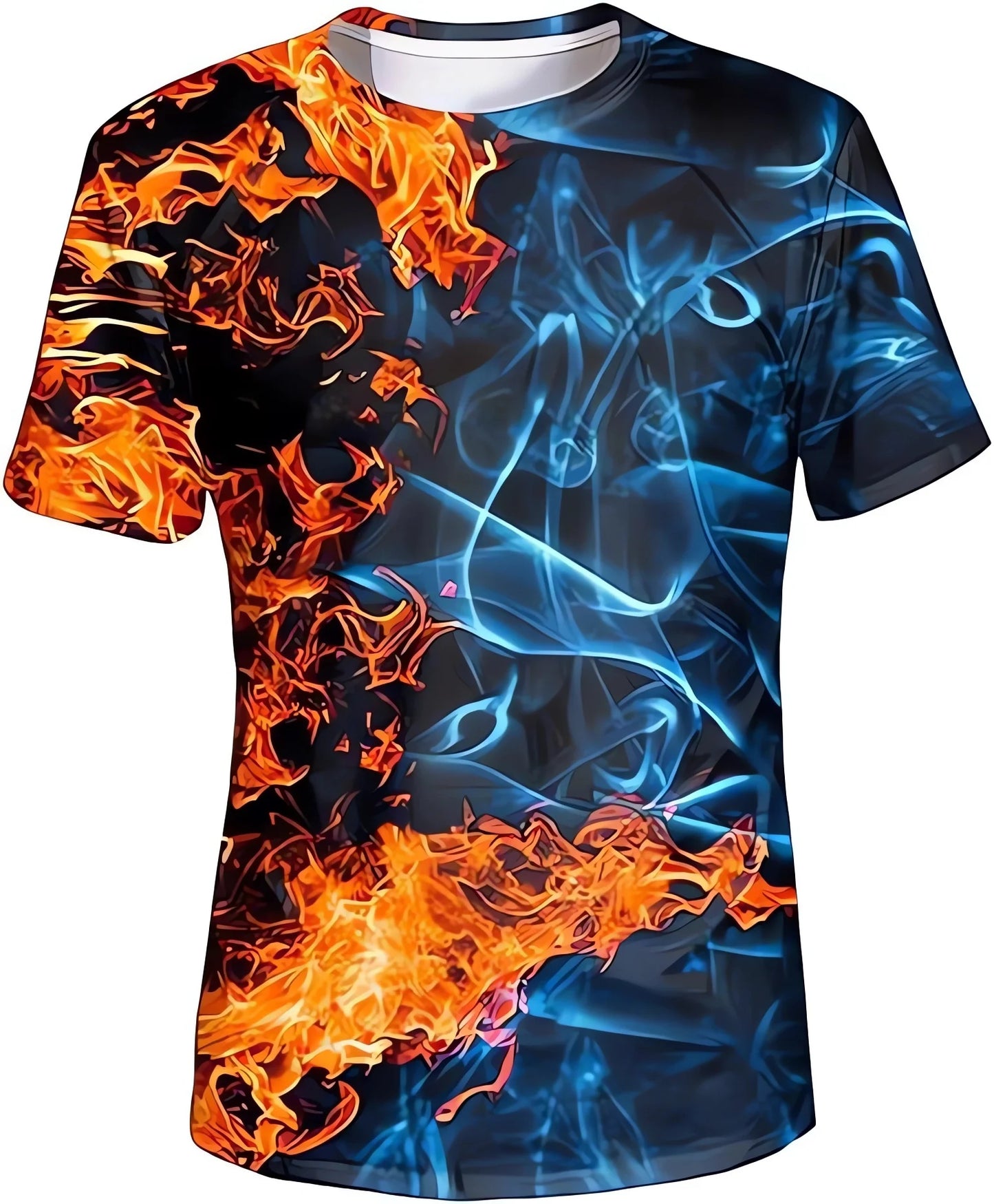 Neutral Color 3D Pattern T-shirt Sleeve with Round Neck Digital Design Suitable for Young People's Fashion and Trendy Comfort