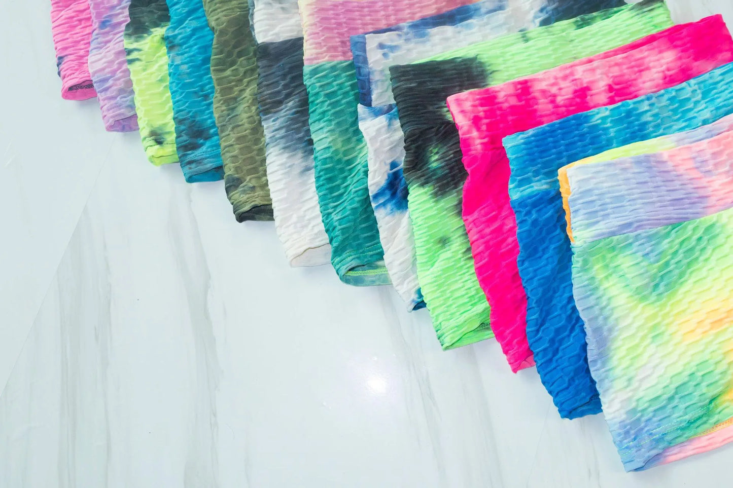 High Waist tie-dye Yoga Shorts Marble Scrunch Butt Biker Shorts Leggings Gym Fitness Pants Running Stretch Training Pants