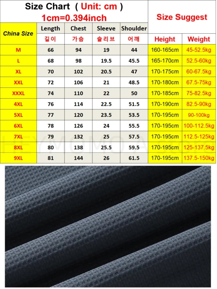 9xl 8xl 7xl 6xl Summer T-Shirts Men Sportswear Breathable Ice Silk Quick-Drying Tees Tops Male Fitness Gym Big Size Tshirt