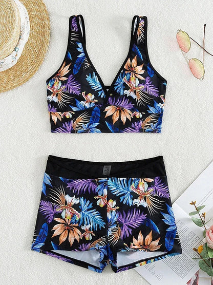 Strapped Swimwear Women High Waist Shorts Bikini Set Swimsuit Summer Push UP Beach Bathing Suit