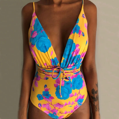9 Color Options Print One Piece Swimwear Women Beach Monokini Swimsuit Trikini