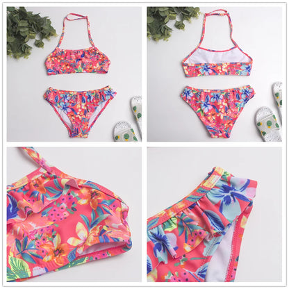 Multi Style Multi Colour Kids Girls Bikini Set 2025 New Print Girls Kids Swimwear Swimsuit Summer Children  Bathing Suit