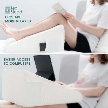 1pc /2pcWedge Pillow For Sleeping Bed Wedge Pillow For After Surgery Triangle Air Layer Sleeping Wedge Cover Memory Foam