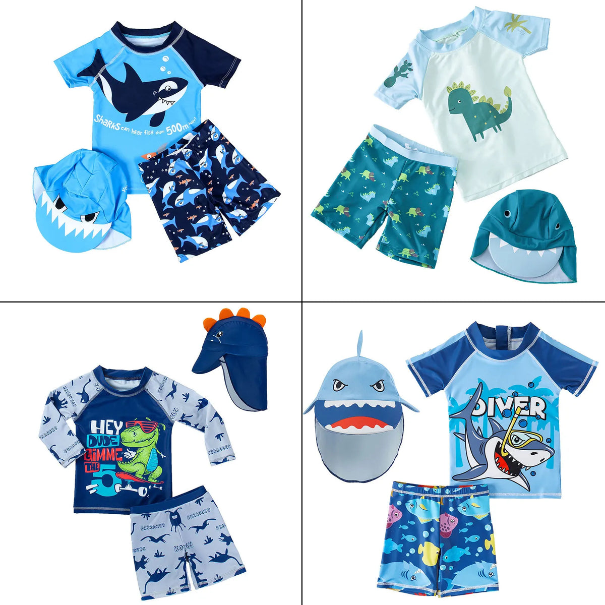Boys' Character Rash Guard Set with Shorts & Hat