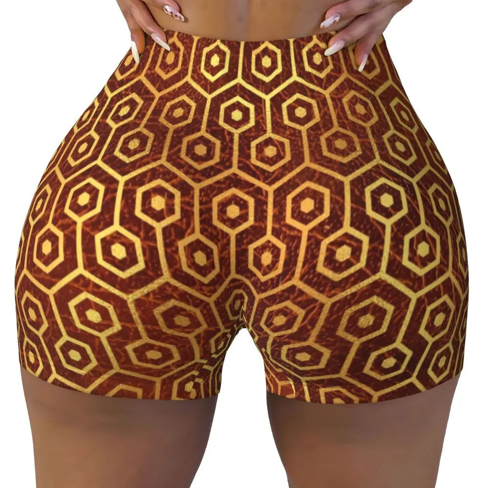 Color Pattern Black And White Pattern Yoga Shorts