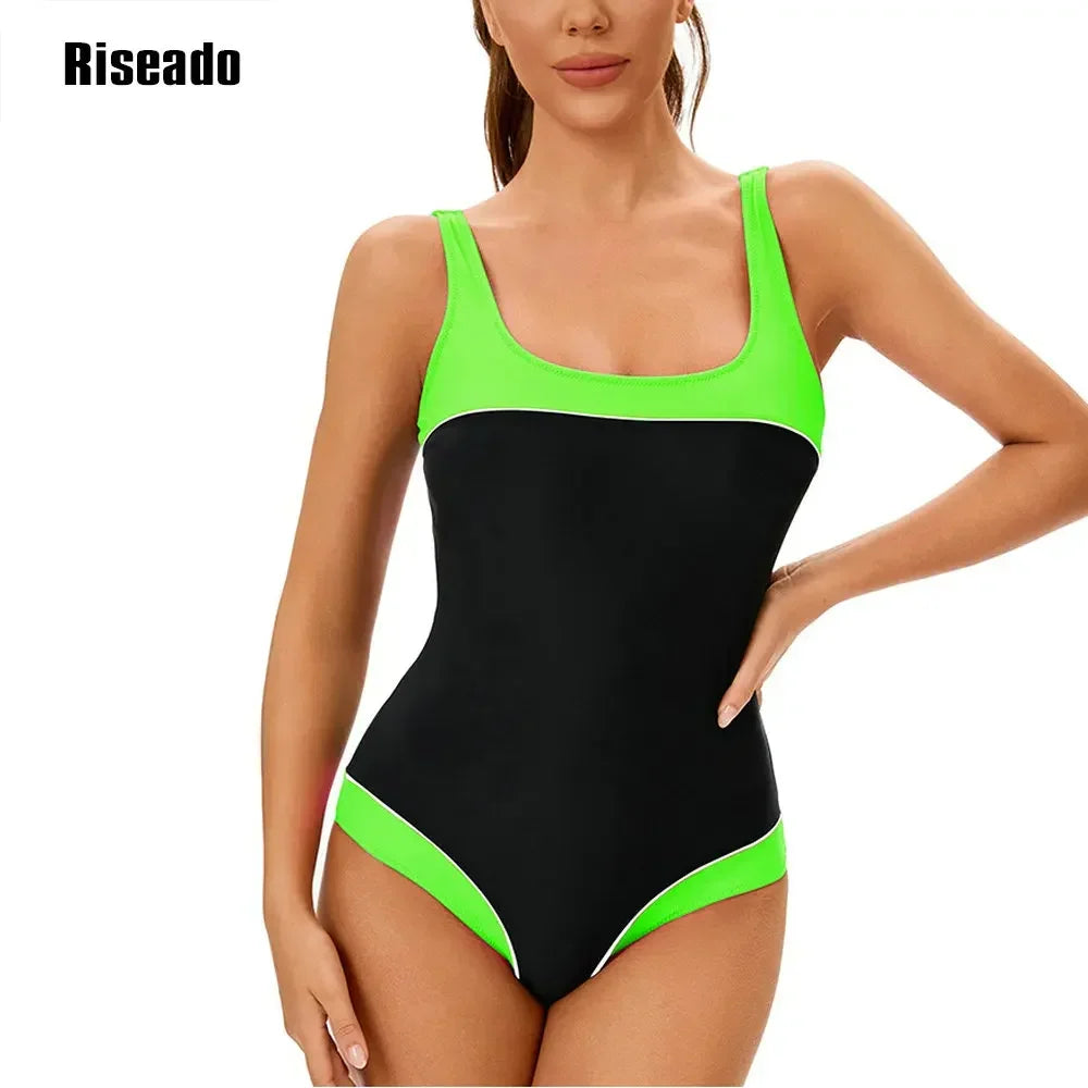 Swimwear Athletic One Piece Swimsuit - U Back for Training, Sports, and Fitness