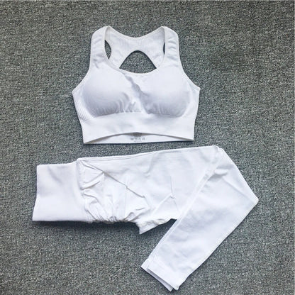 2PCS XL Seamless Women Fitness Arise Epic Yoga Sets High Waist Gym Scrunch Leggings Sports Bra Workout Active Wear Suits