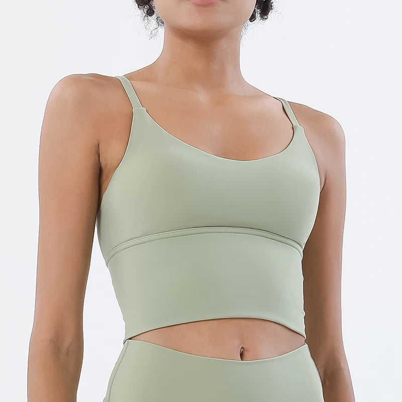 SOISOU Women's Longline Sports Bra with Removable Pads