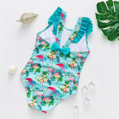 Girls Kids One Pieces Swimsuit Beach Swimwear Bathing Suit Print Kids Girl Bikinis Bodysuit Summer