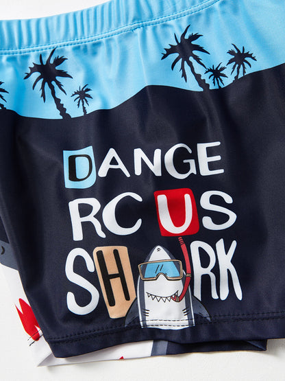 Boys Swim Trunks Cartoon Shark Dinosaur Crocodile Swimwear Kids Beach Shorts