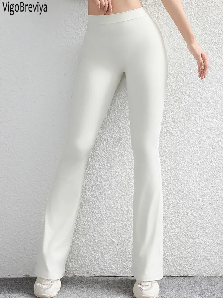 High Waist Yoga Bell Bottoms Women Solid After V Fitness Sport Leggings Ladies Gym Running Workout Yoga Pants