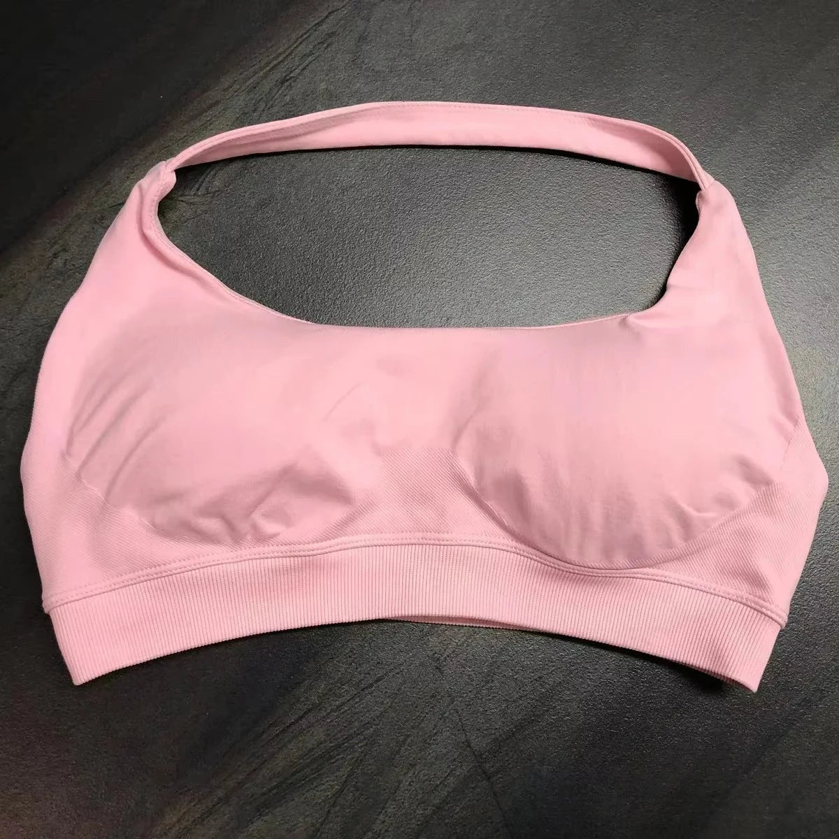 Halter Sports Bra for Women Neck Strap Bra Seamless Open Back Top Medium Support Gym Crop Top Stretchy Sportswear
