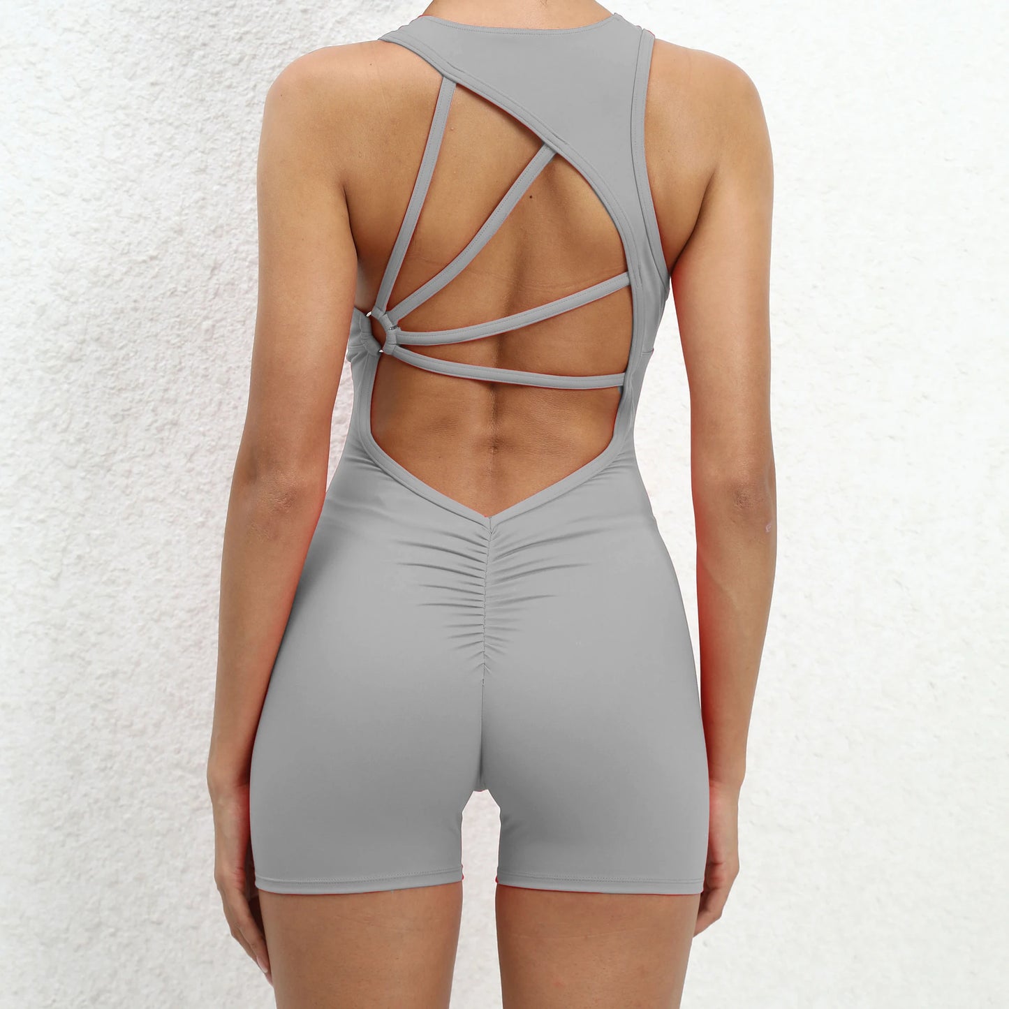 Pad Mental Lycra Gym Yoga Sets One Piece Jumpsuit Sport Women Workout Clothes Women Fitness Womens Outfits Active Suits