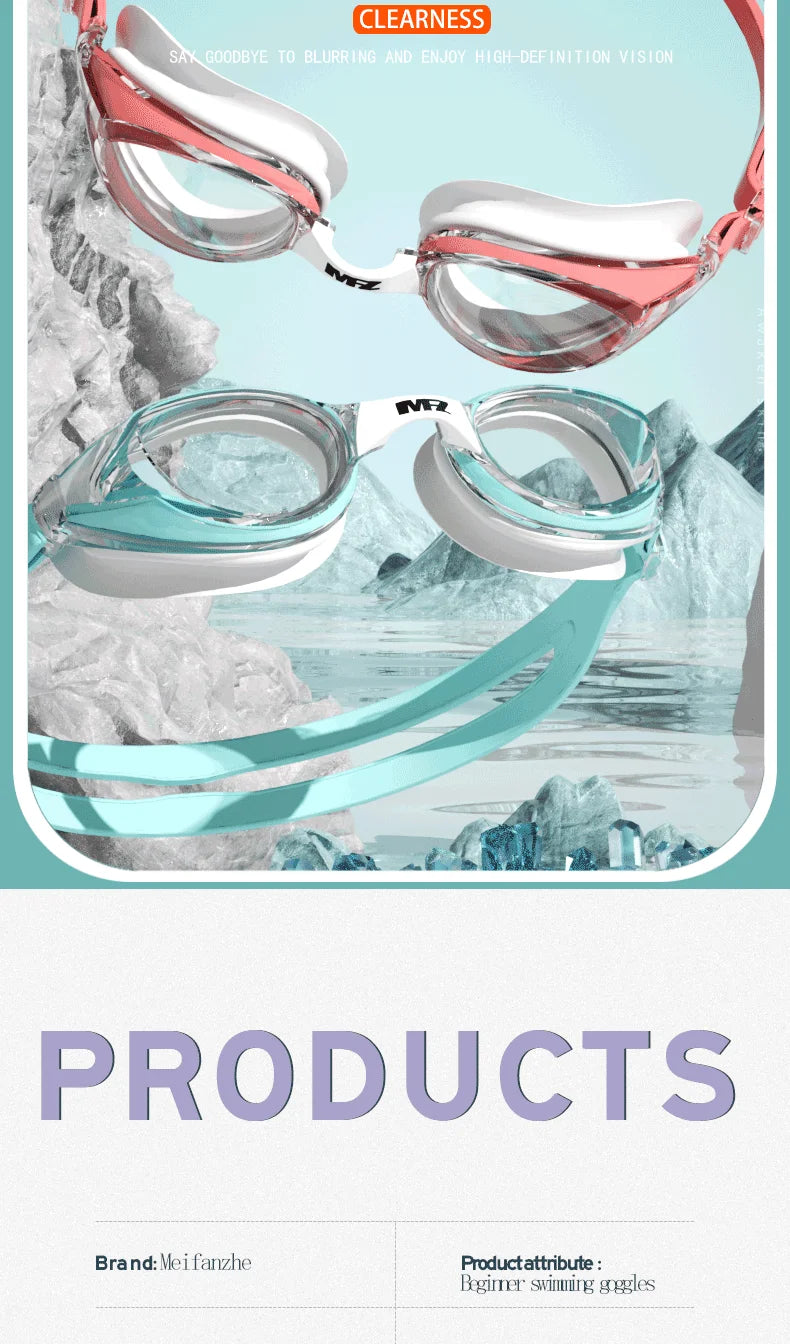 Small Frame Waterproof Anti-fog Adjustable Swimming Goggles for Men and Women