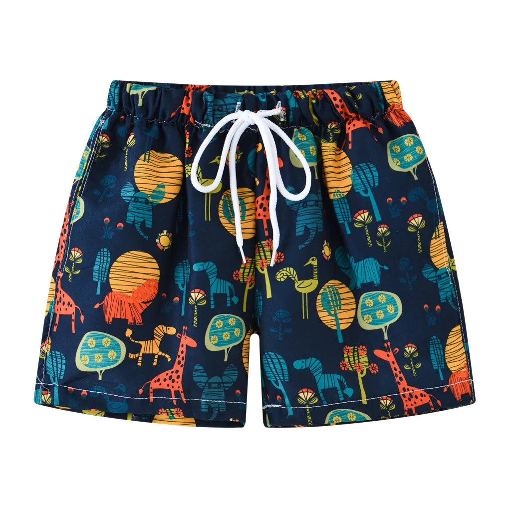 Summer Baby Boys Swimming Trunks For 2-8Years Kids Beach Shorts Cartoon Pattern Swimsuit Shorts Baby Bathing Suit Swimwear