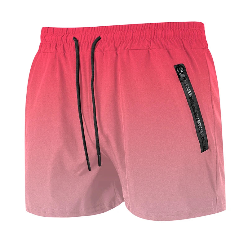 Men's Gym Workout Running Shorts with Zipper Pockets Mesh Liner Summer Sports Athletic Quick Dry Stretchy Shorts Swim Trunks